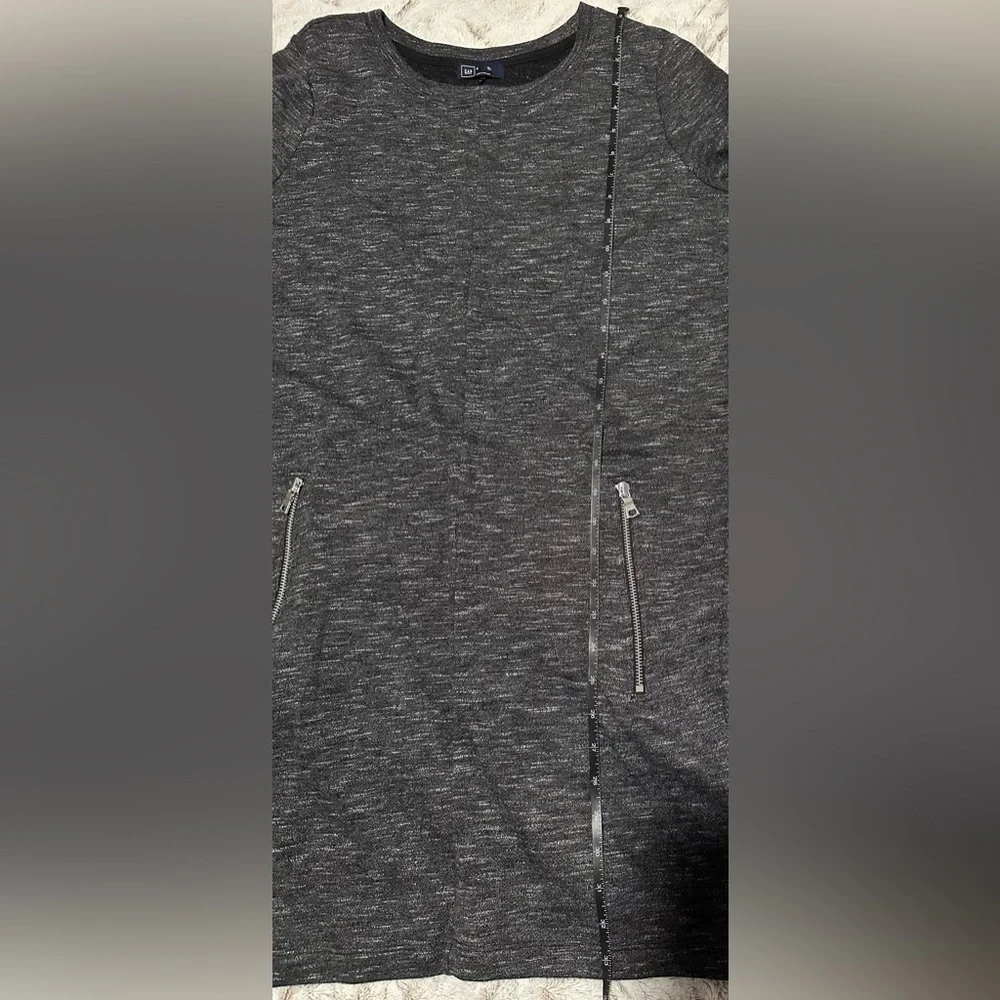 Gap French Terry Cuffed Short Sleeve Mini T-Shirt Dress Marled - Picture 4 of 6